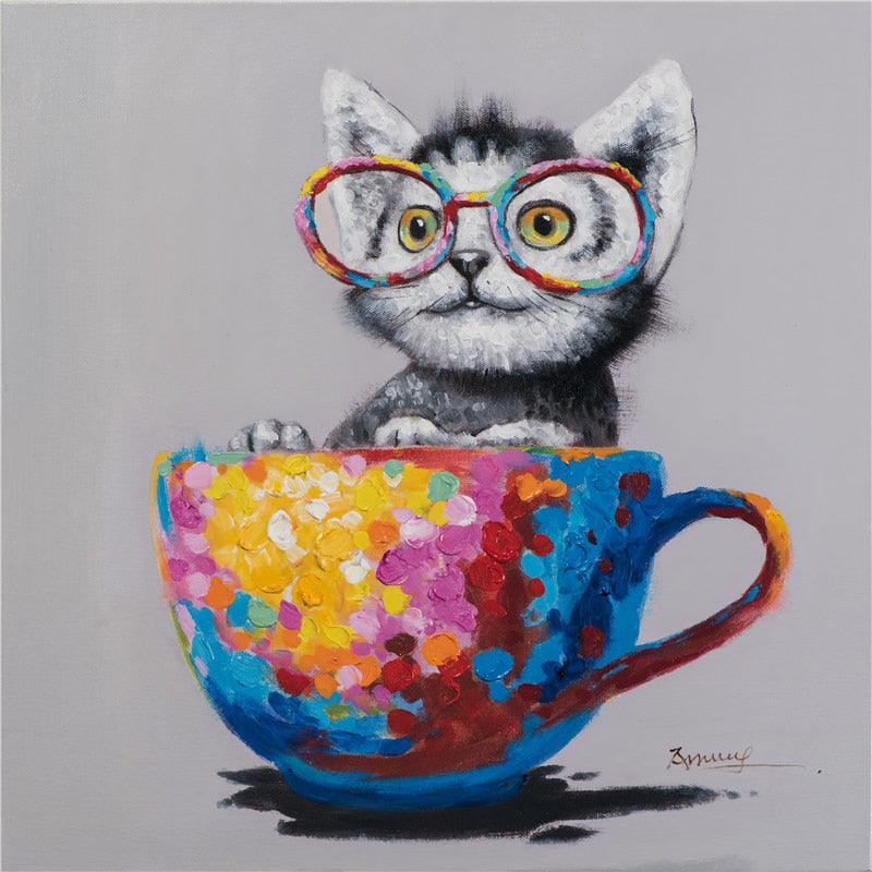 Cat Prints Wall Art - 20X20 cm No Frame / Cup