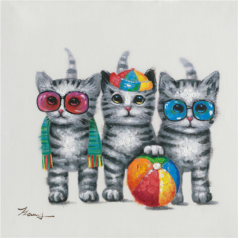 Cat Prints Wall Art - 20X20 cm No Frame / Ball