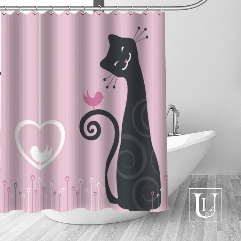 Ambesonne Cat Shower Curtain, Cats with Moustache Palestine