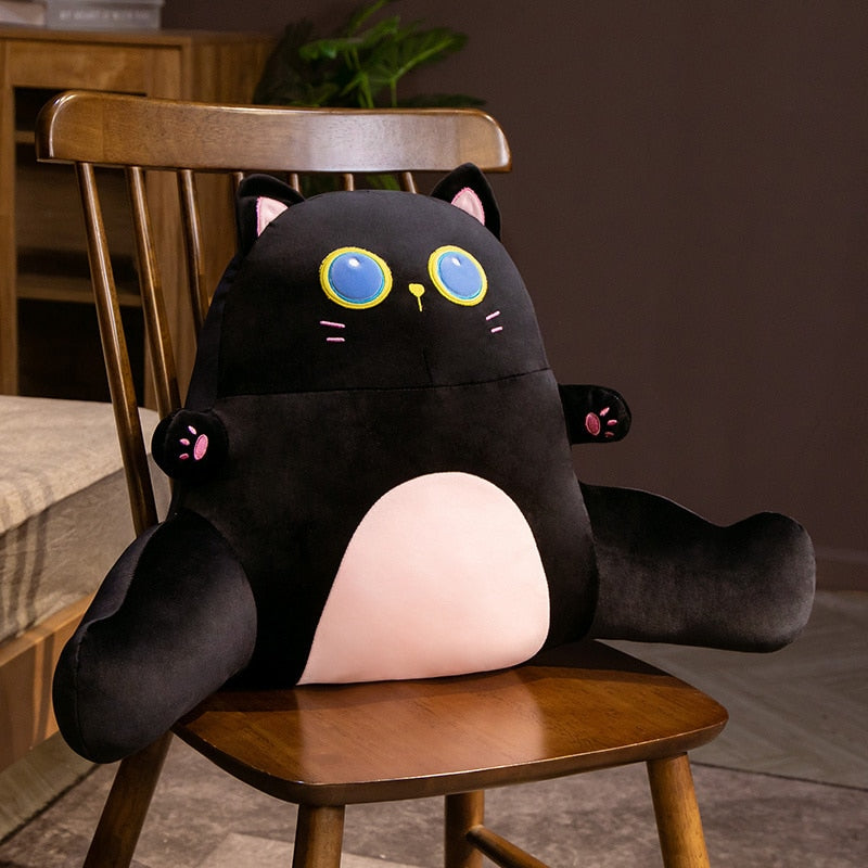 Cat Reading Pillow - 68x48x25cm / Black / CN