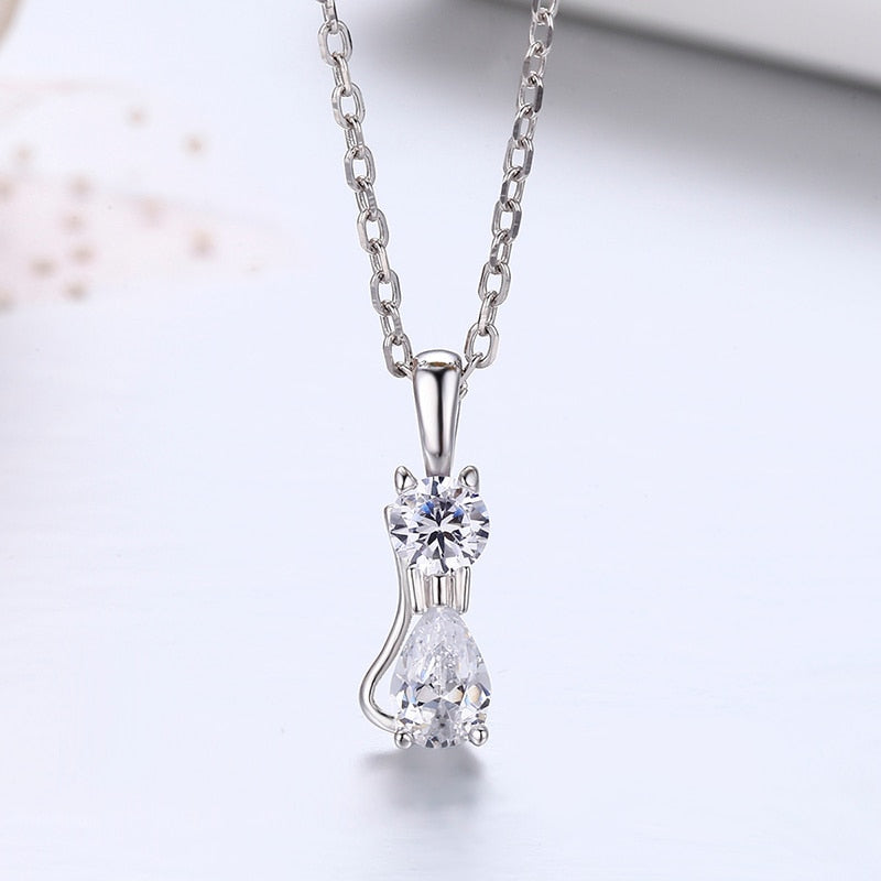 Cat Shaped Necklace - Cat necklace