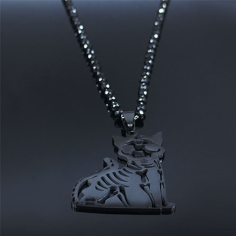 Cat Skull Necklace - Cat necklace