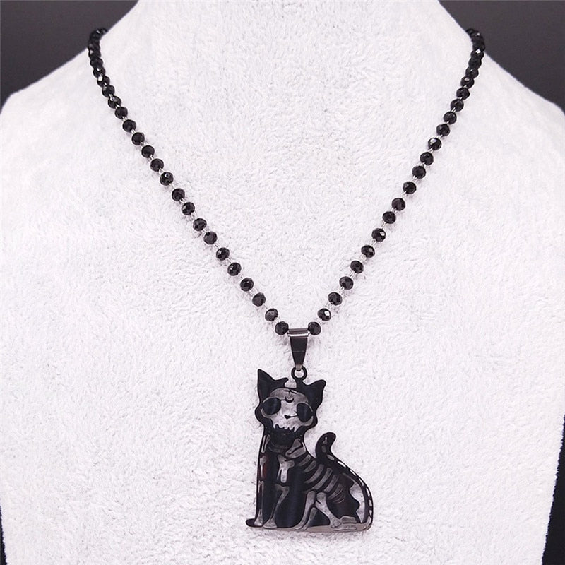 Cat Skull Necklace - Cat necklace
