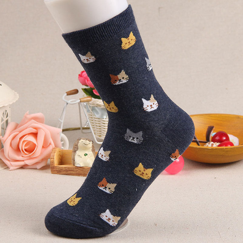 Cat Socks for Men - Navy Blue - Cat Socks