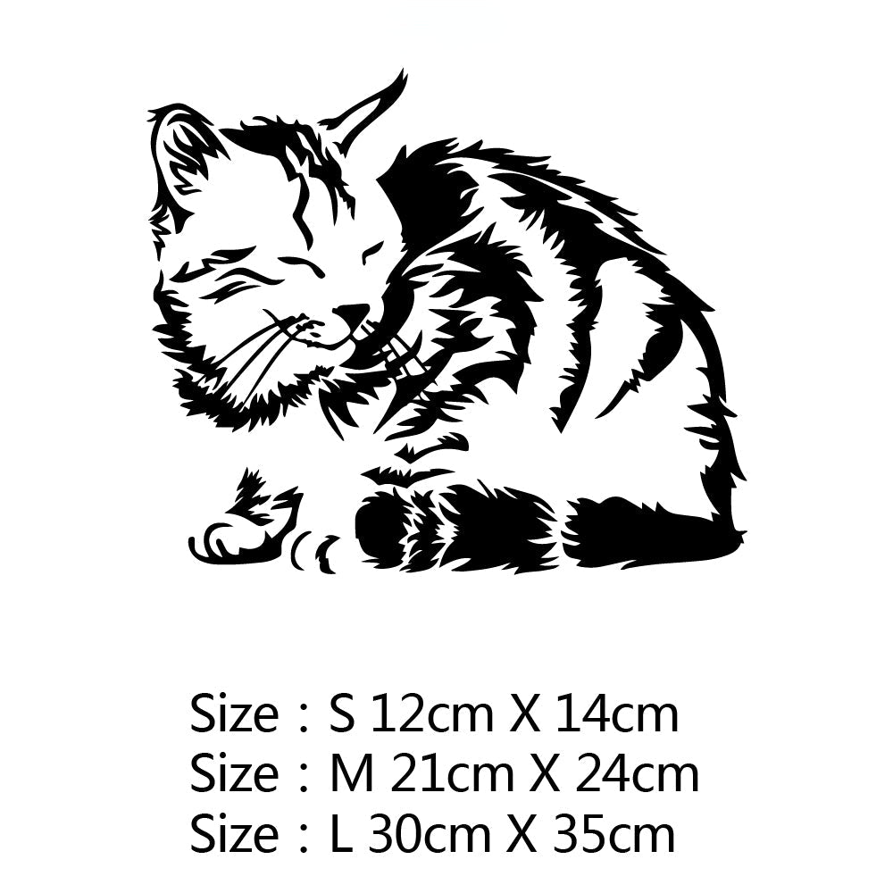 Cat Stickers for Cars - Fur / Size S / Black