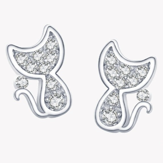 Cat Stud Earrings - Cat earrings