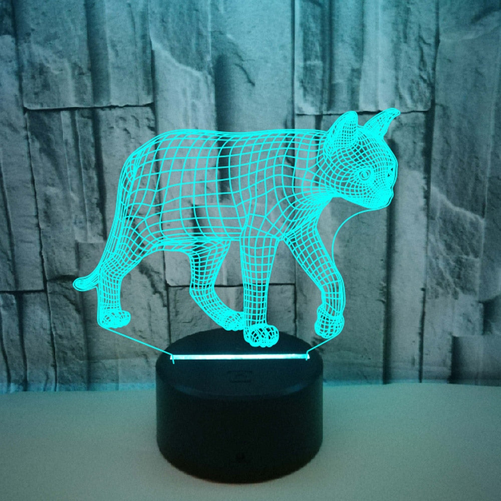 Cat Themed Night Lights - Black Base / 7 color no remote