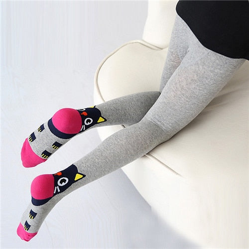 Cat Thigh High Socks - Gray / S 3 to 4 years - Cat Socks