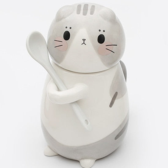 Cat Tiki Mug - Grey / 300ml