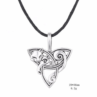 Cat Triquetra Necklace - Rope - Cat necklace