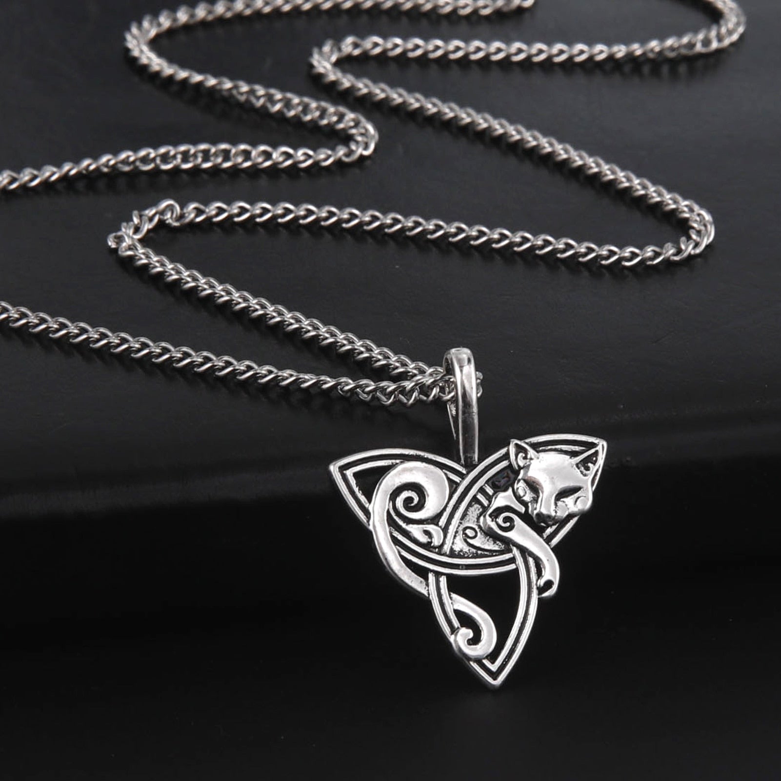 Cat Triquetra Necklace - Cat necklace