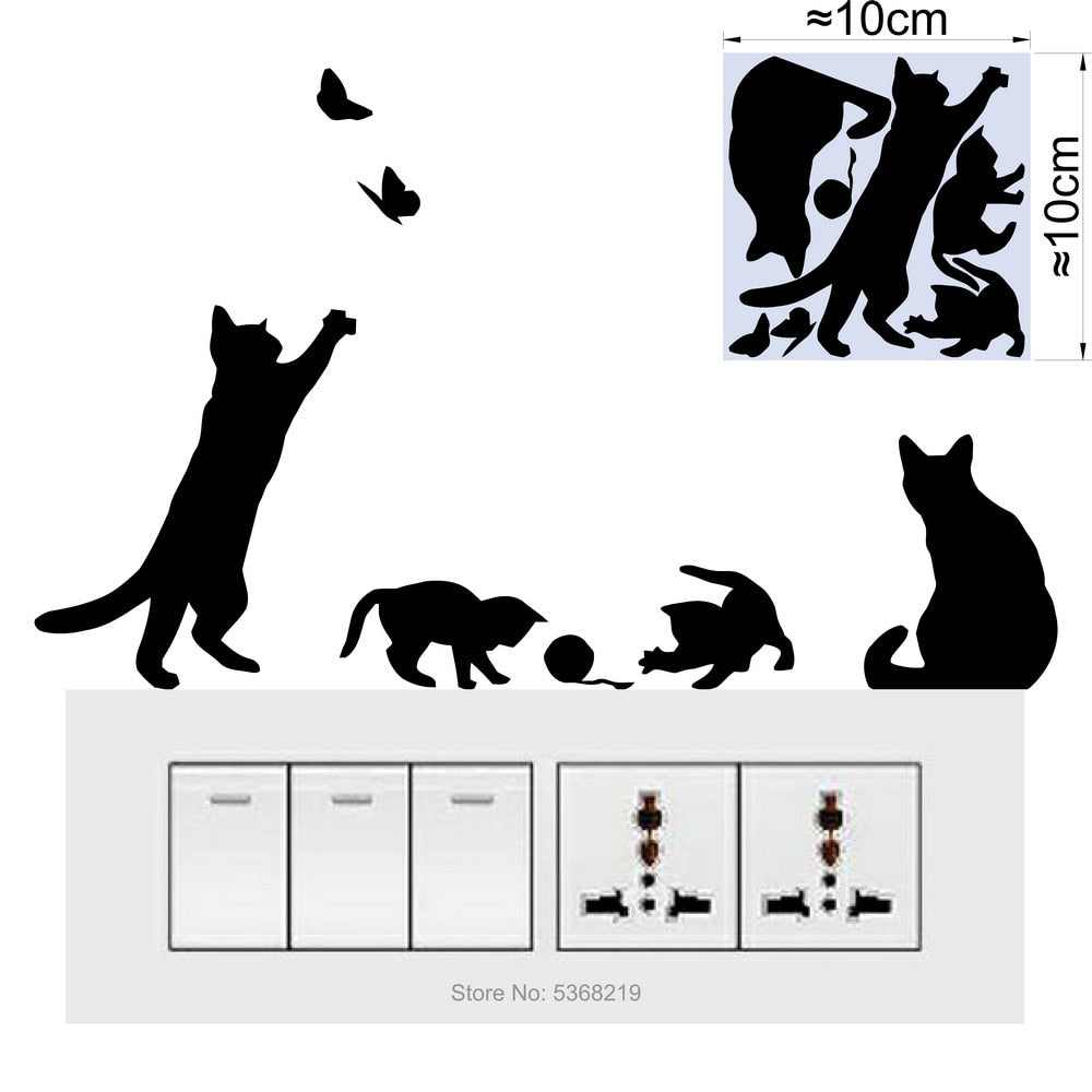 Cat Vinyl Stickers - Butterfly