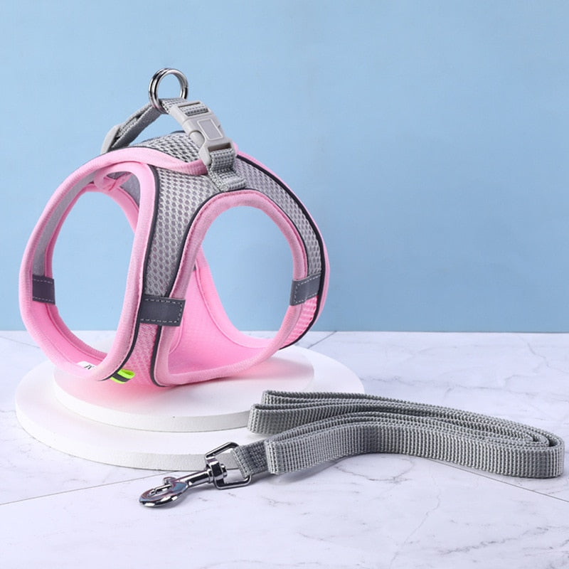Cat Walking Harness - Pink / XXS - cat harness leash