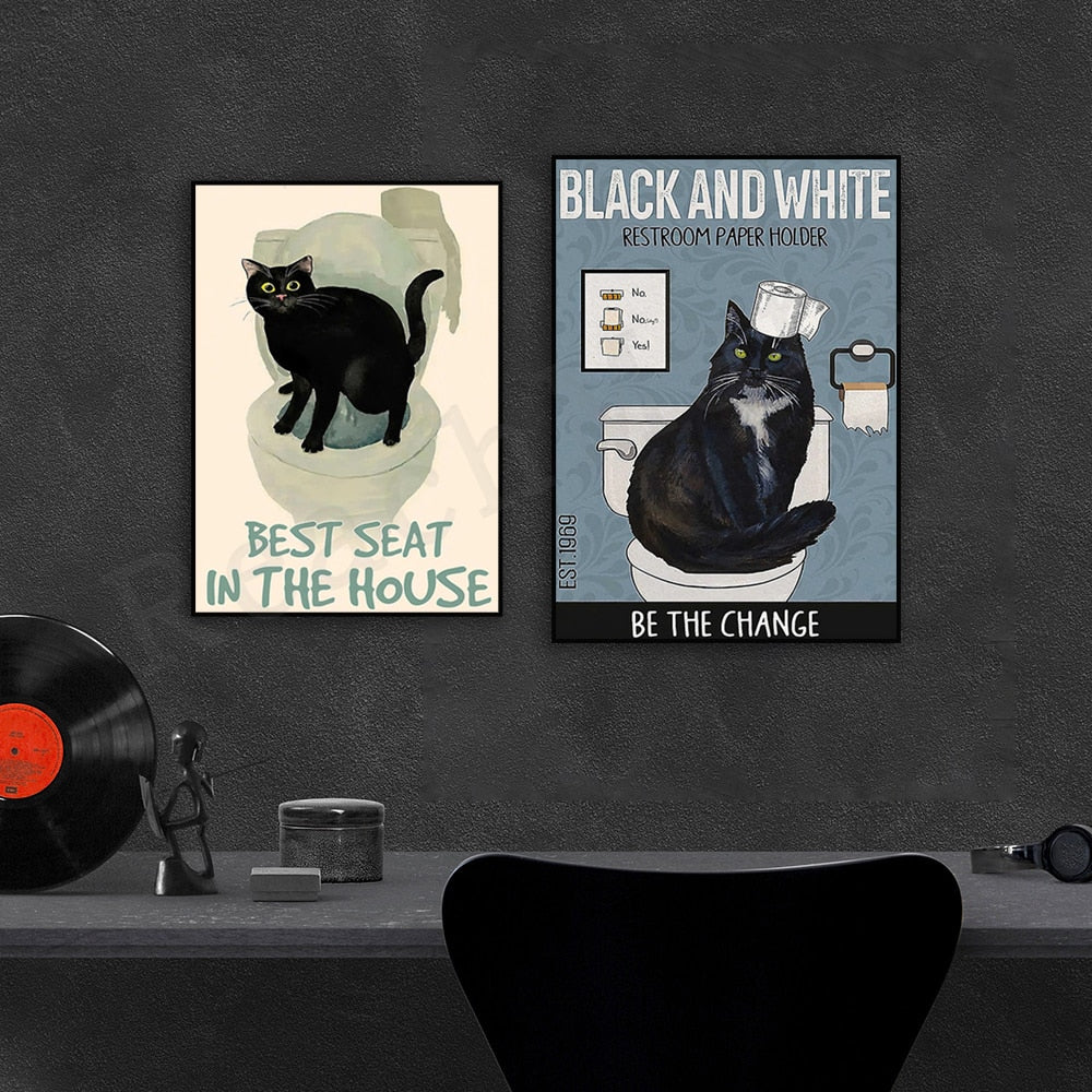 Cat Wall Art for Bathroom