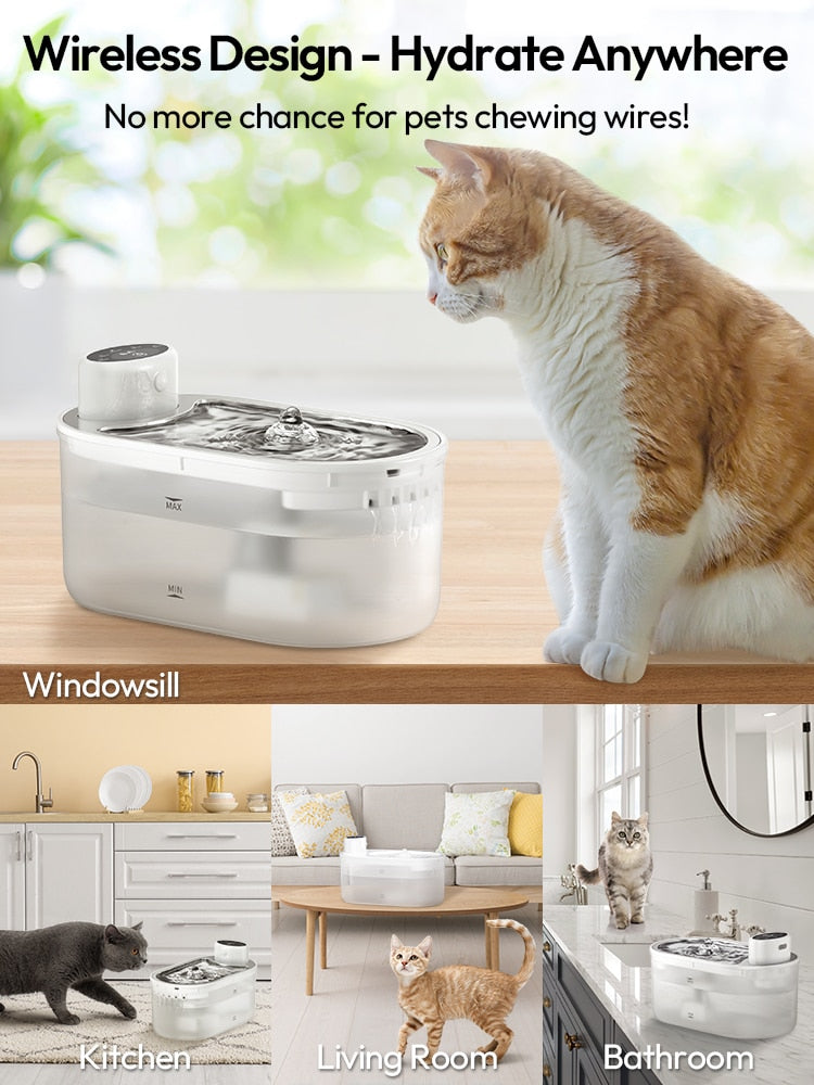 Cat Water Fountain Cordless - Cat water fountain