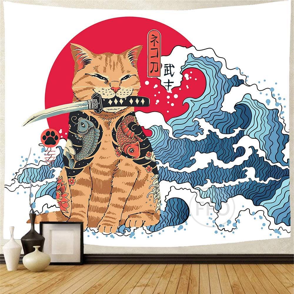 Cat Wave Tapestry - Cat Tapestry