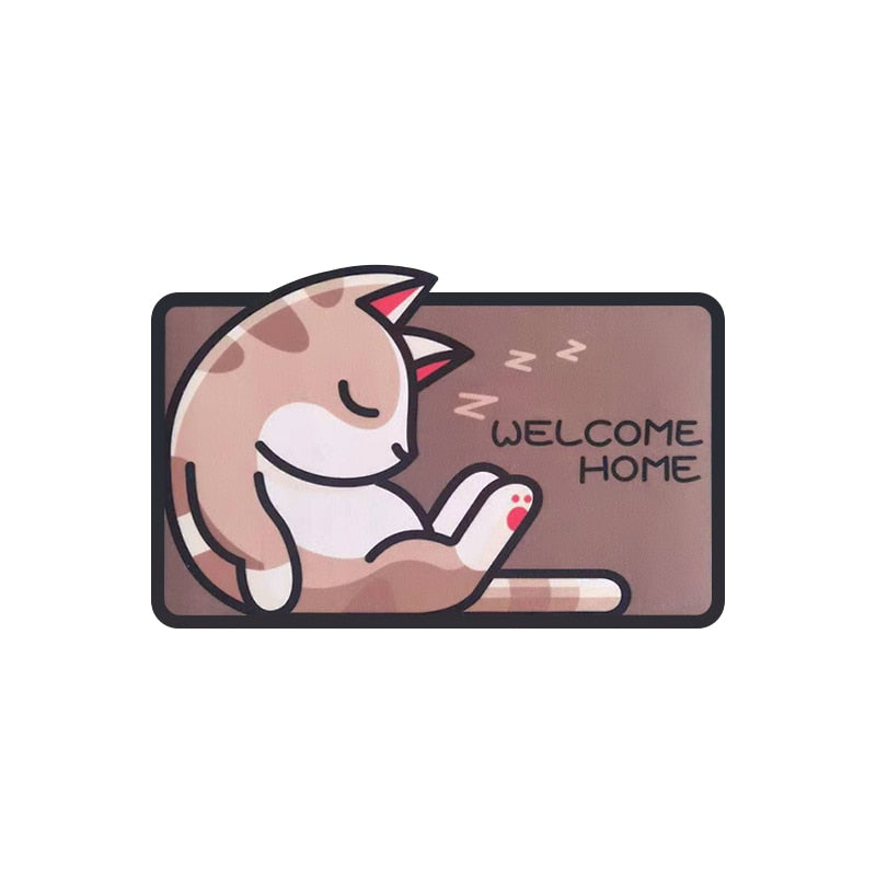 Cat Welcome Rug - Sleepy Cat / 40cmx60cm / China
