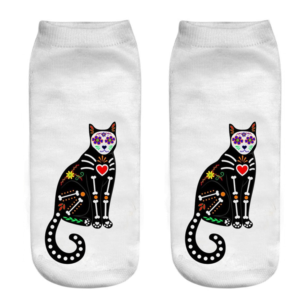 Cat White Socks - E - Cat Socks