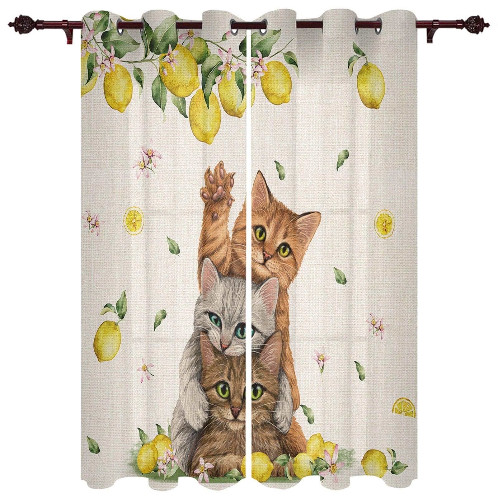 Cat Window Curtains - 135W x 60H(cm) x1 - cat curtains
