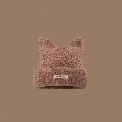 Cat Woman Beanie - Coffee / 56-58cm - Cat beanie
