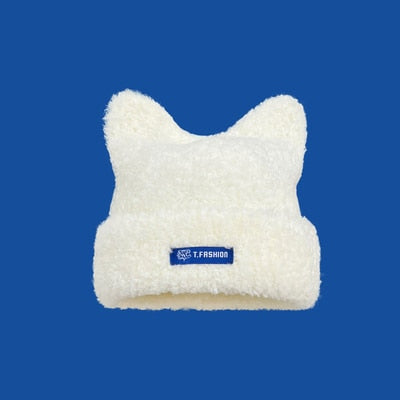 Cat Woman Beanie - White / 56-58cm - Cat beanie