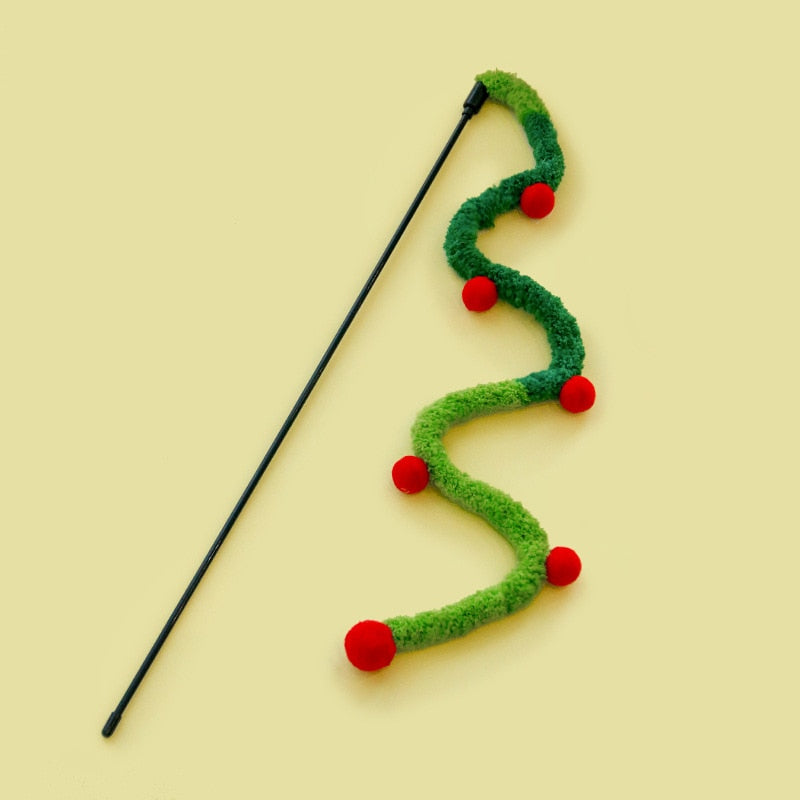 Caterpillar Rod Cat Toy - Green - Cat Toys