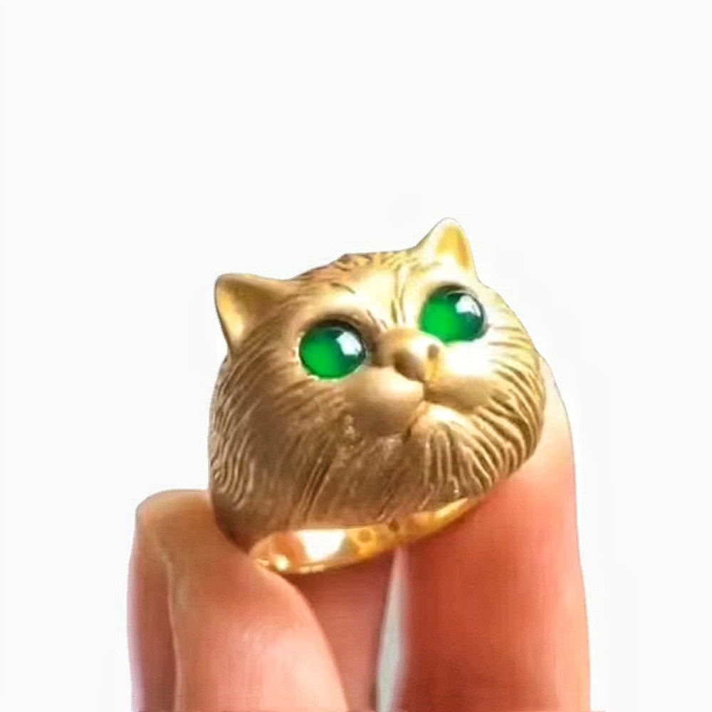 Cats Eye Gold Ring - cat rings