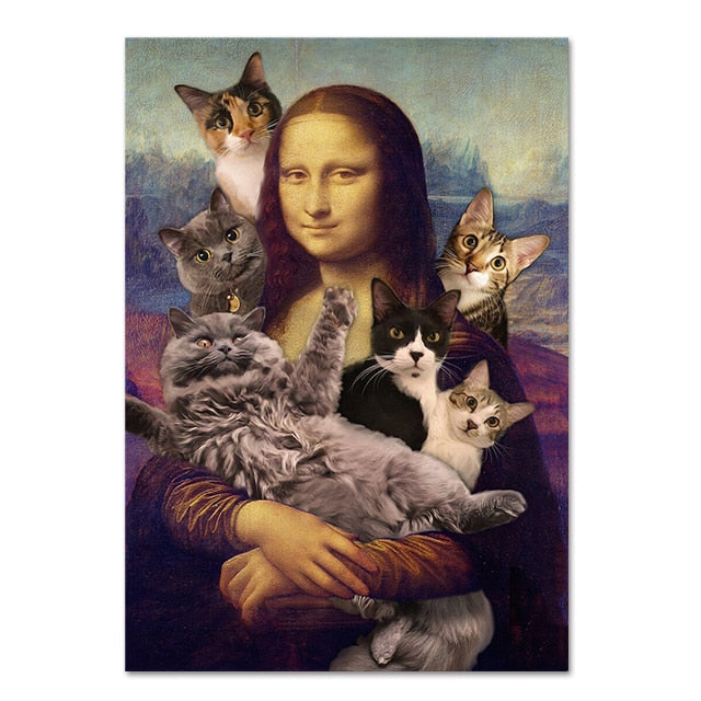 Cats in Paintings - 20x30cm no frame / White