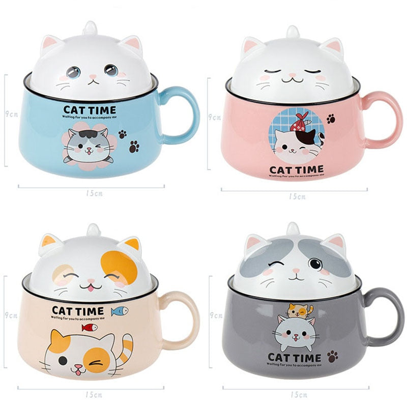 Ceramic Cat Bowl Mug