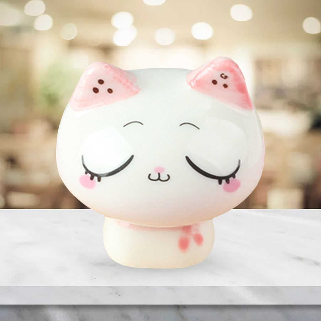 Ceramic Cat Figurines - 6x6.5cm E / China