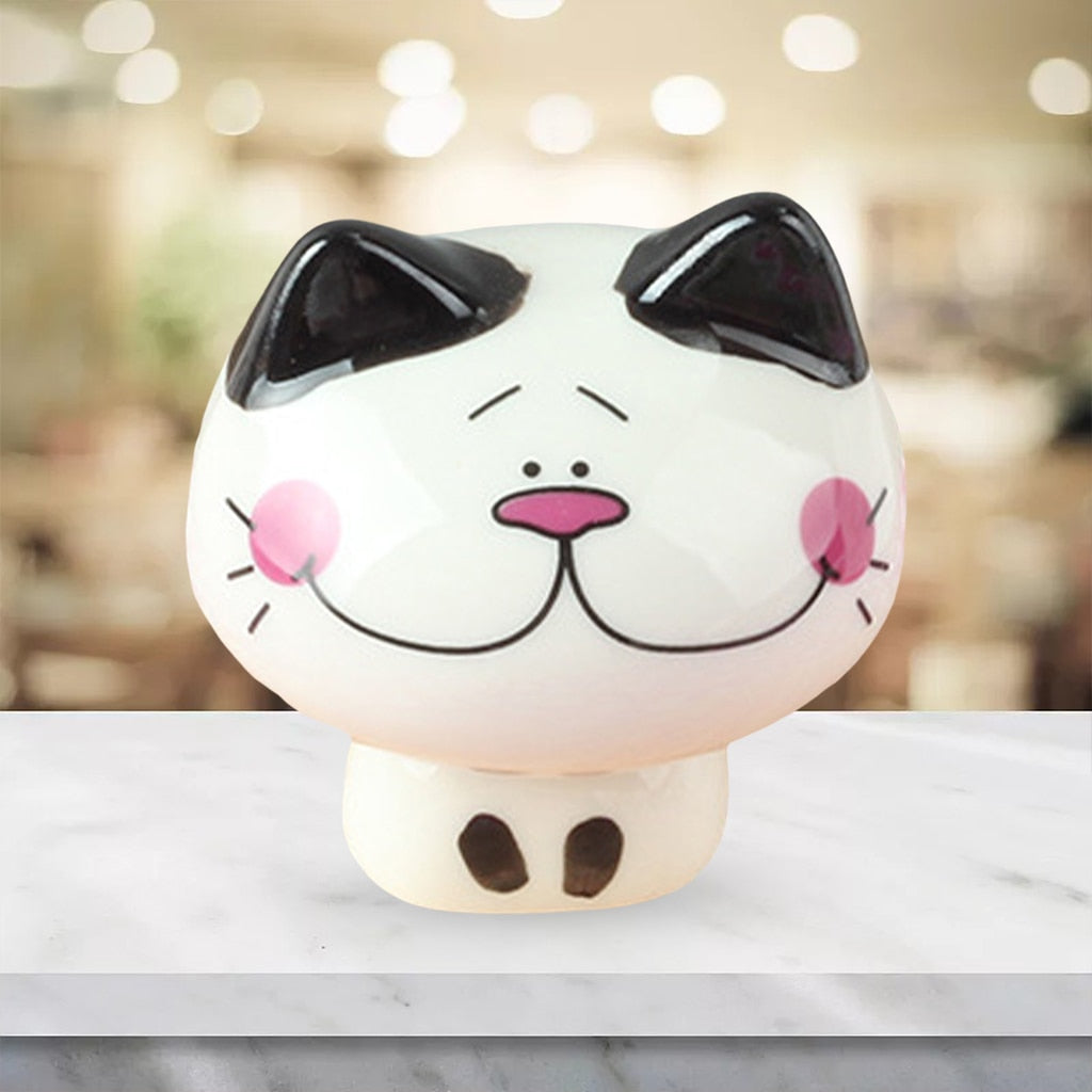 Ceramic Cat Figurines - 6x6.5cm H / China