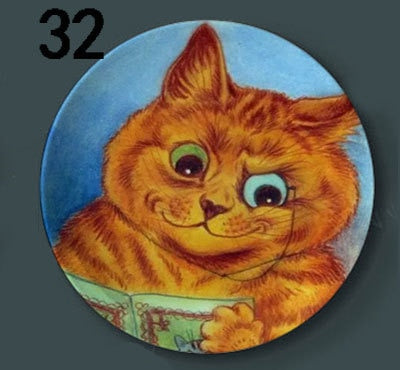 Ceramic Cat Wall Art - Orange / 6 inch about 15 cm