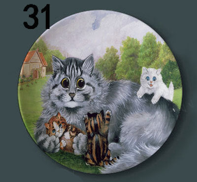 Ceramic Cat Wall Art - Grey / 6 inch about 15 cm