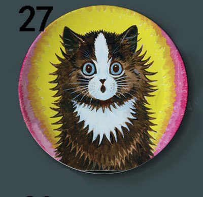 Ceramic Cat Wall Art - Yellow / 6 inch about 15 cm