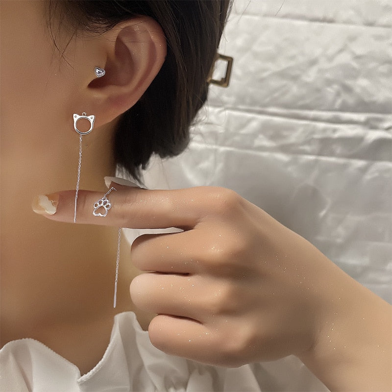 Chain Cat Earrings - Cat earrings