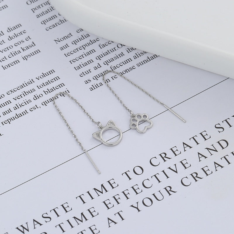 Chain Cat Earrings - Cat earrings