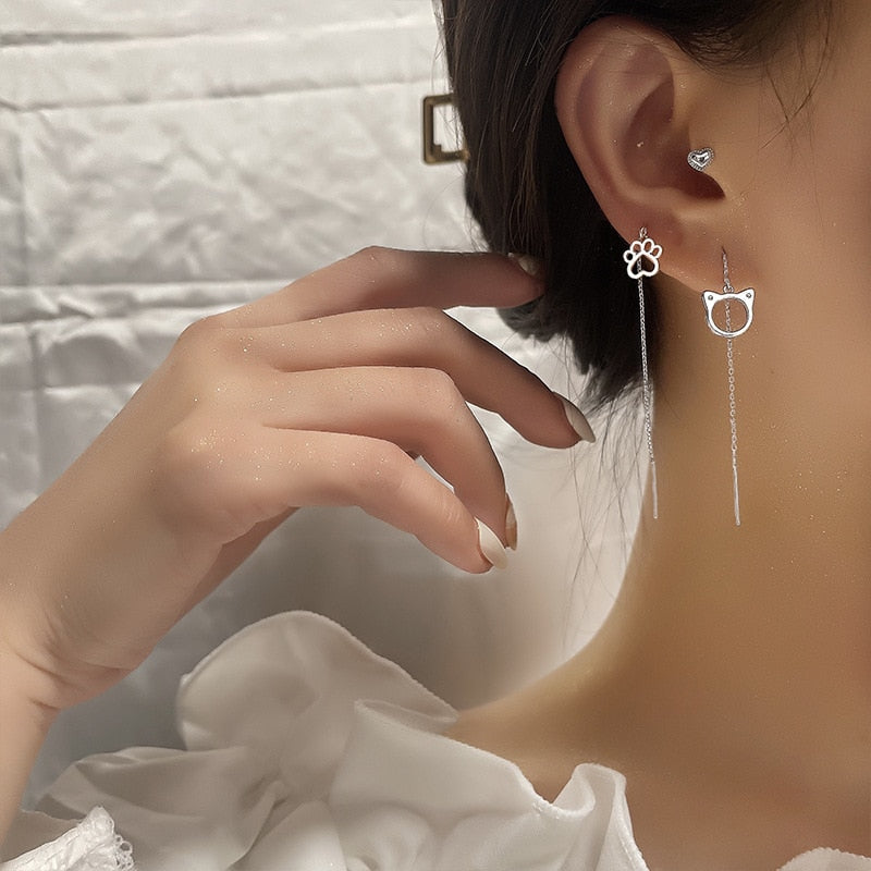 Chain Cat Earrings - Cat earrings