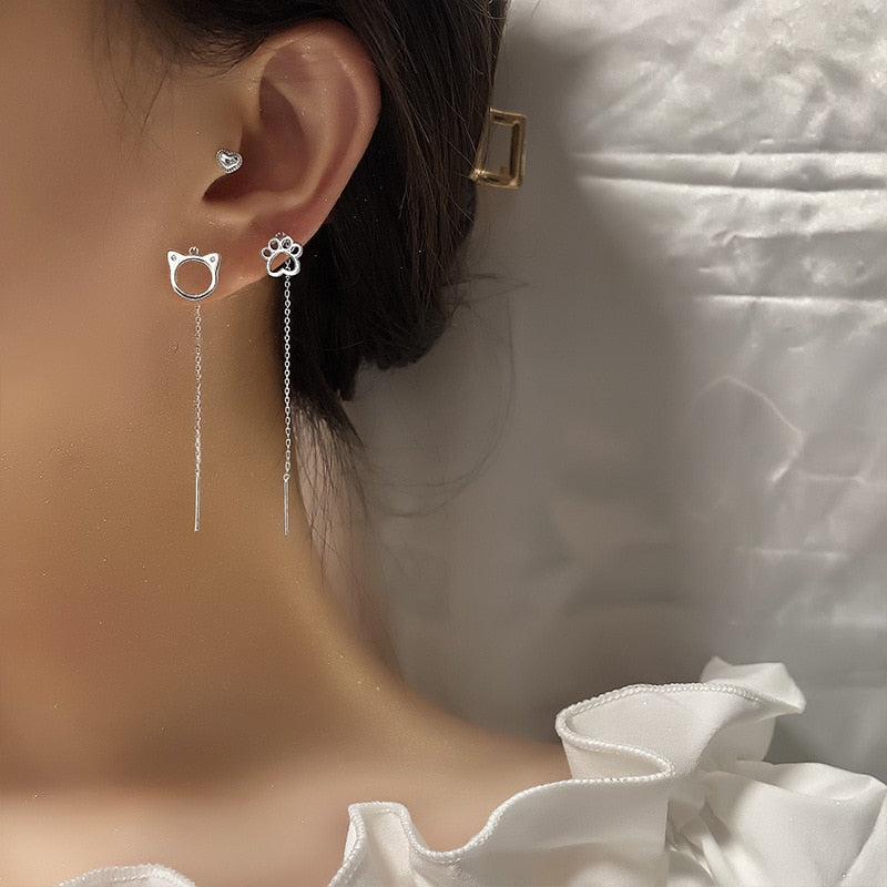 Chain Cat Earrings - Cat earrings