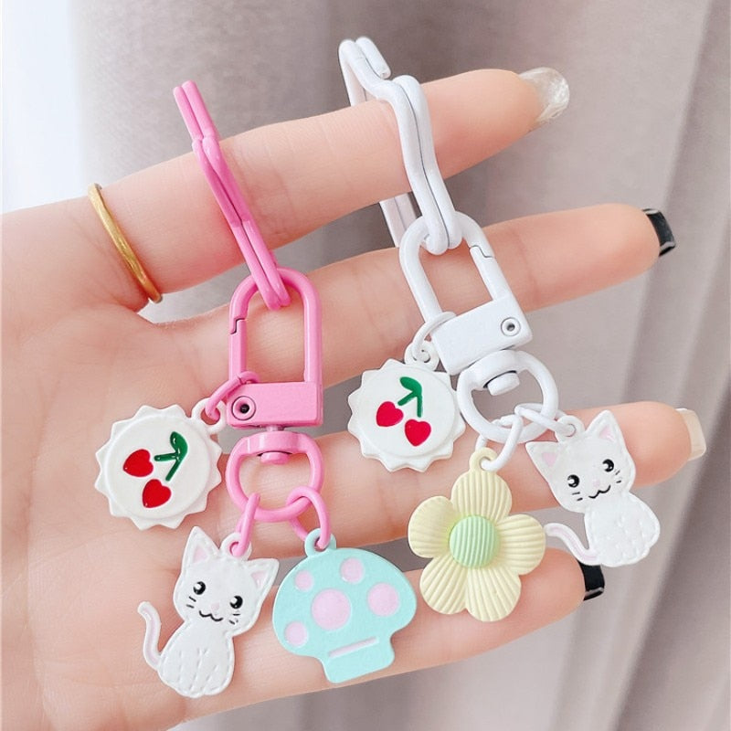 Cherry Cat Keychain - Cat Keychains