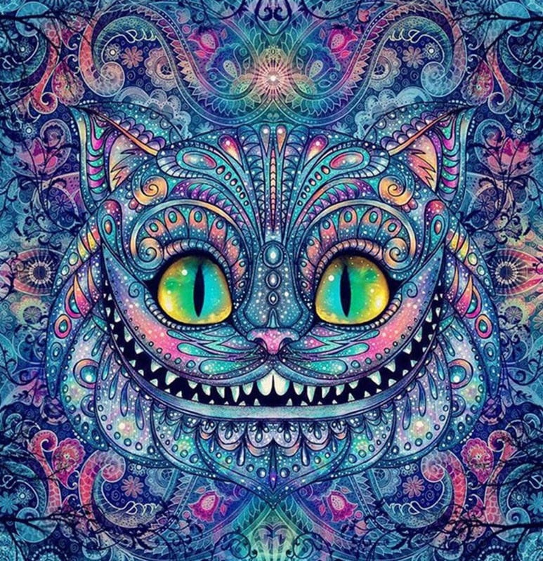 Cheshire Cat Diamond Painting - Blue / square 25x25cm
