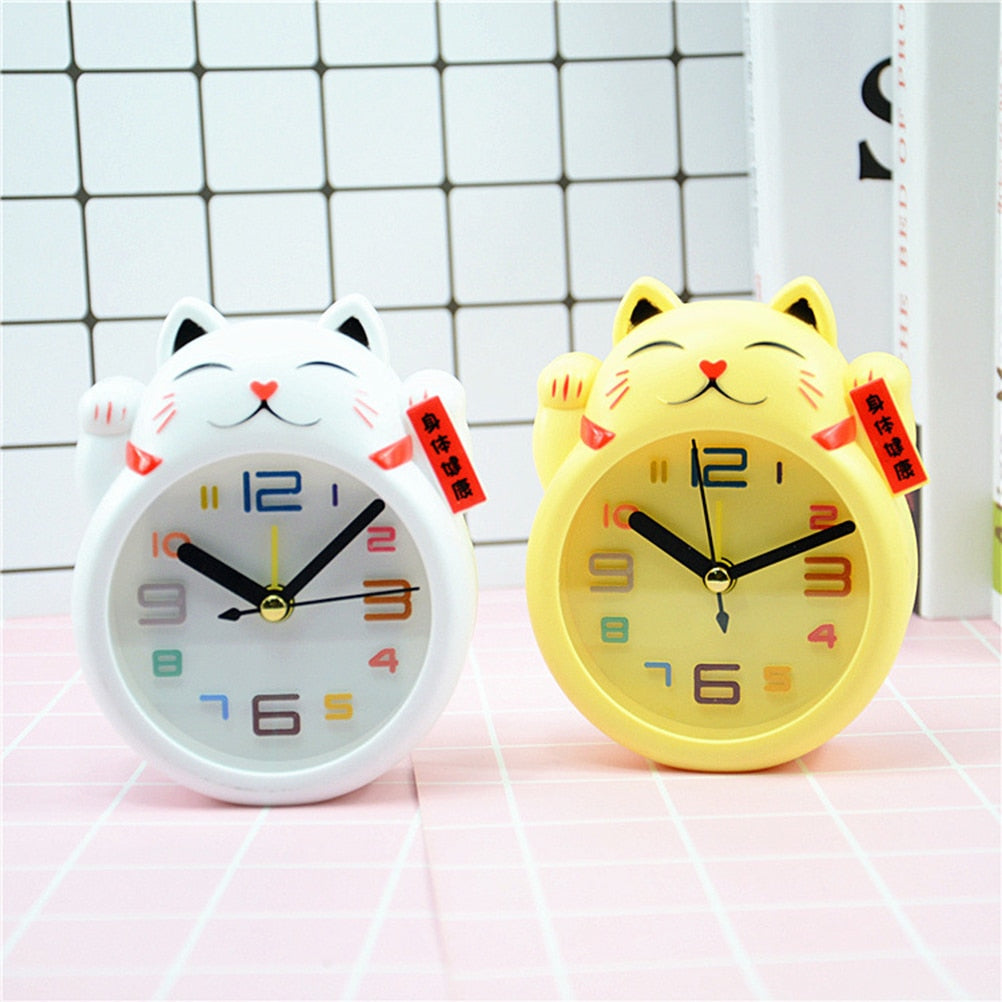 Chinese Cat Clock - White
