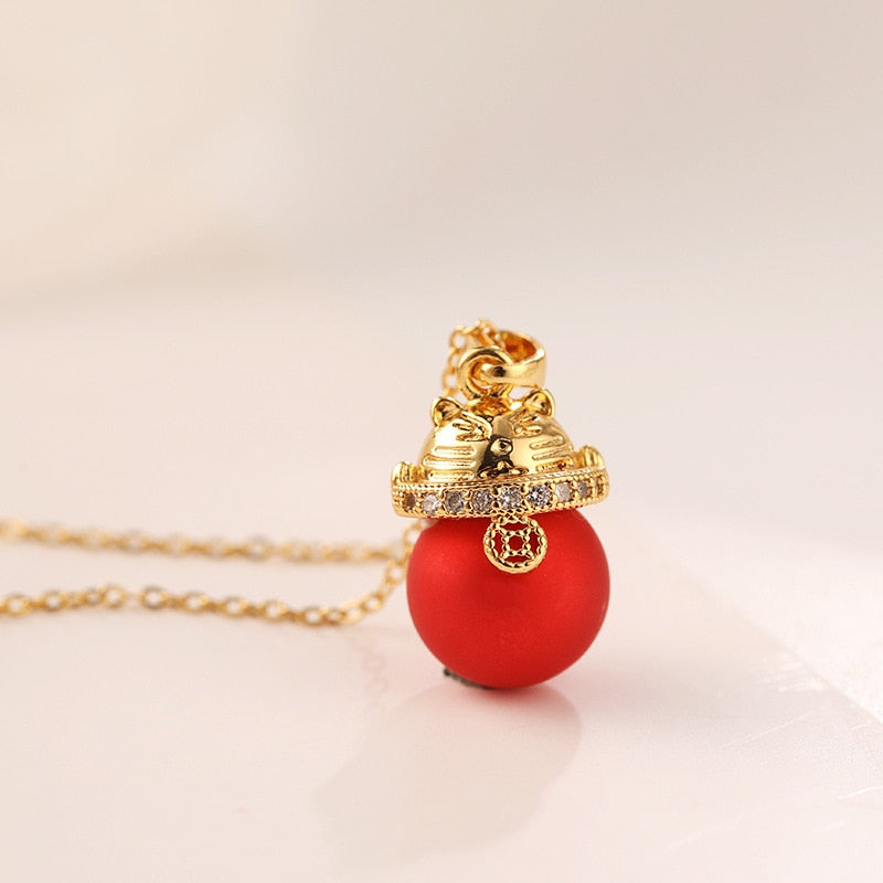 Chinese Lucky Cat Necklace - Cat necklace