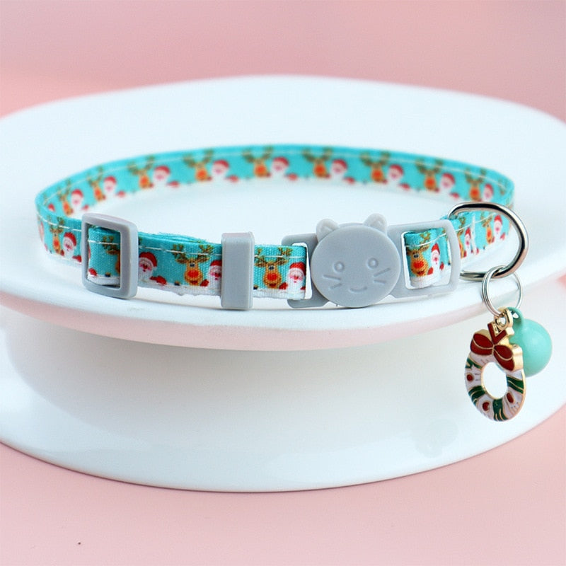 Christmas Cat Collars - Blue / Neck 18-28cm - Cat collars