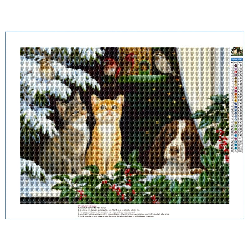 Christmas Cat Diamond Painting