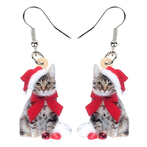 Christmas Cat Earrings - Cat earrings