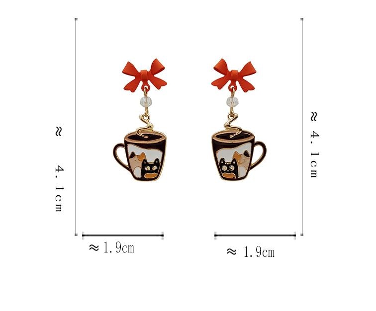 Coffee Cat Earrings - Cat earrings