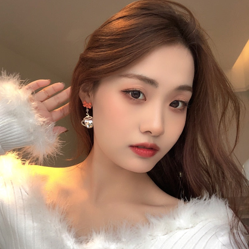 Coffee Cat Earrings - Cat earrings