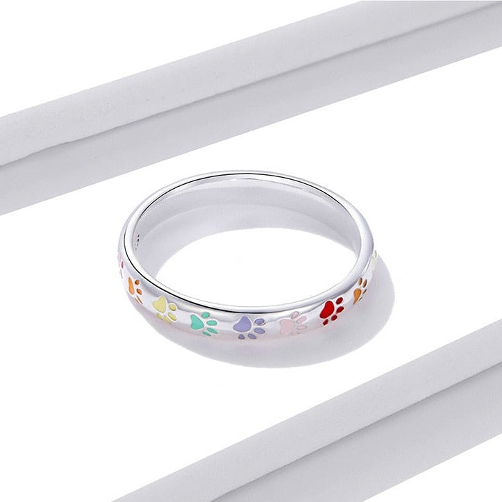 Colorful Cat Paw Ring - cat rings