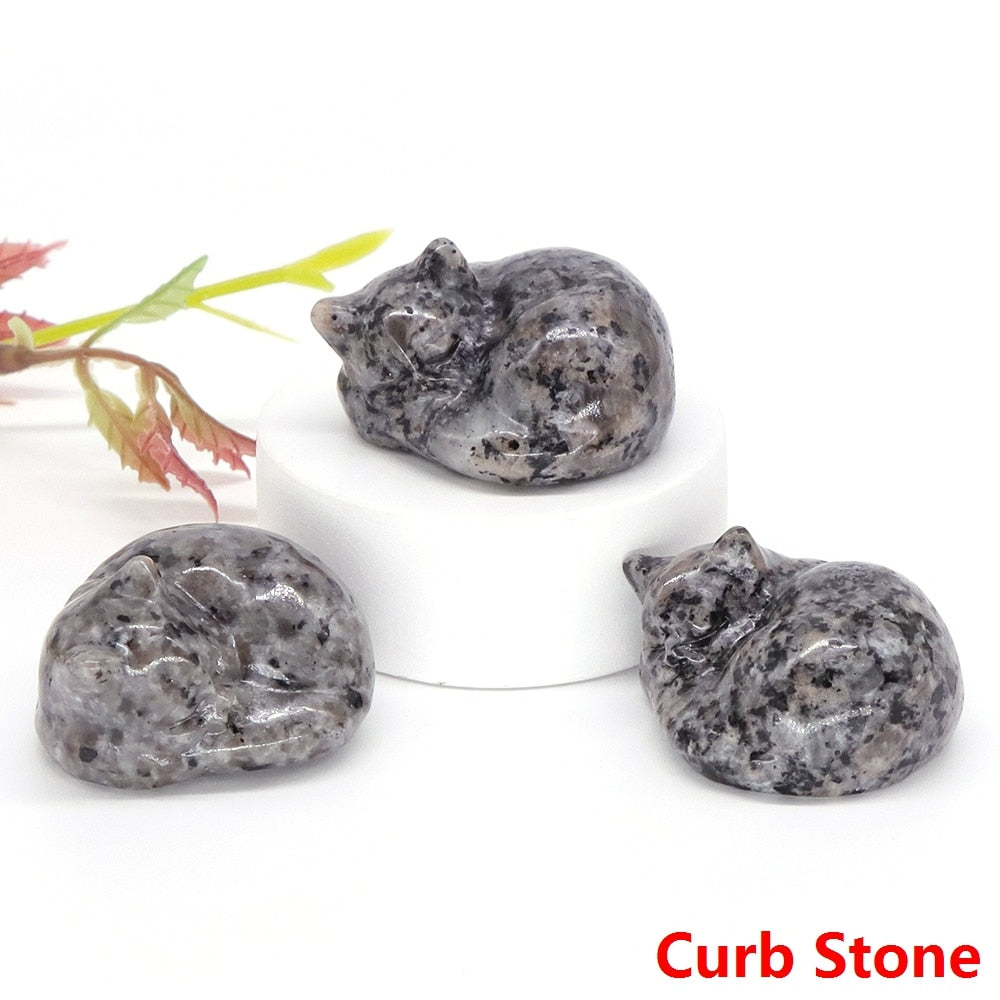 Crystal Cat Figurine - Curb Stone / 1pc