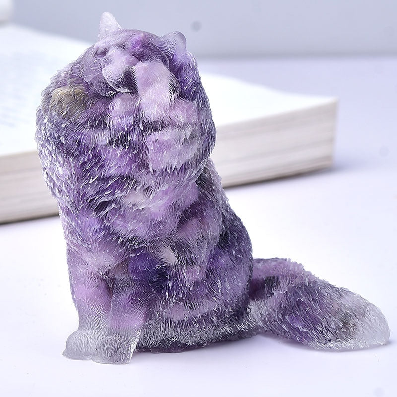 Crystal Cat Statue